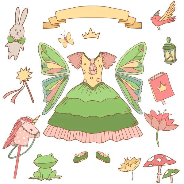 My little fairy princess set. — Stock Vector