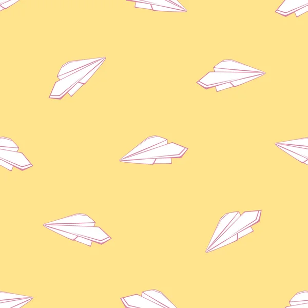 Patroon met papier vliegtuigen — Stockvector