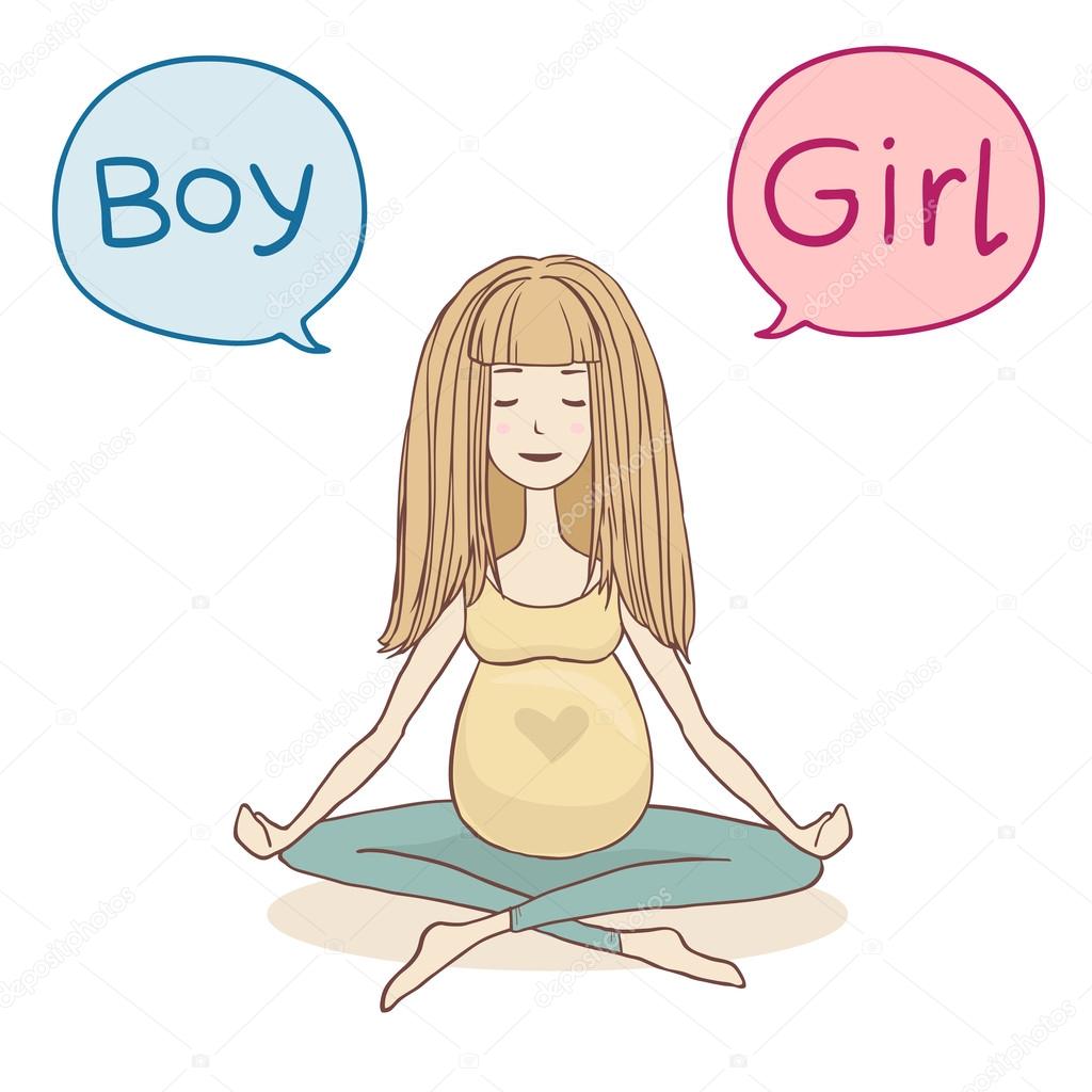 Yoga pregnant woman in lotus position