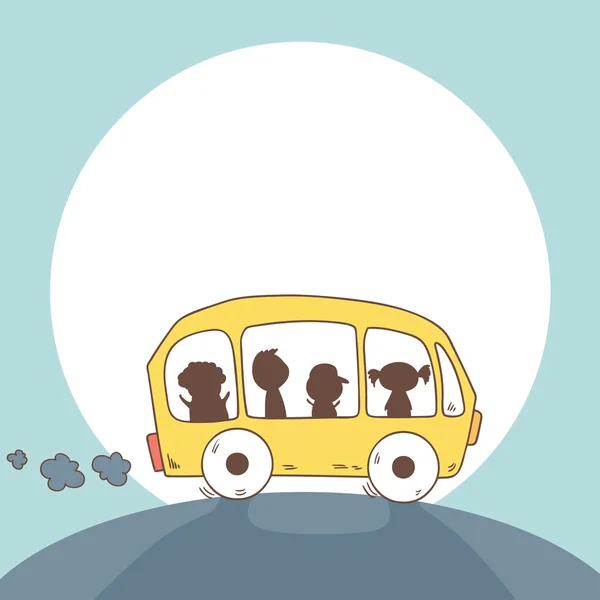 Bus rijden terug naar school — Stockvector