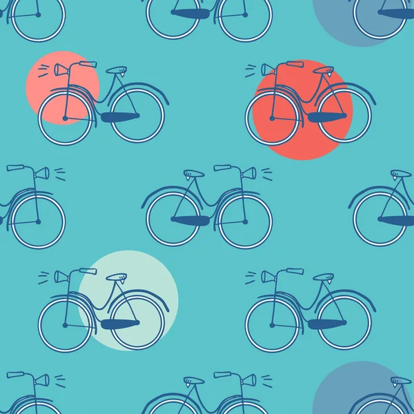 Motif sans couture avec des vélos — Image vectorielle