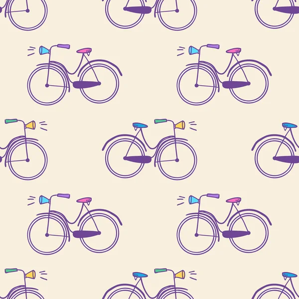 Seamless pattern with bicycles — Stock Vector