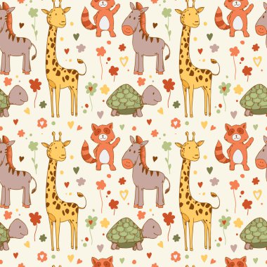 komik hayvanlar Afrika ile desen