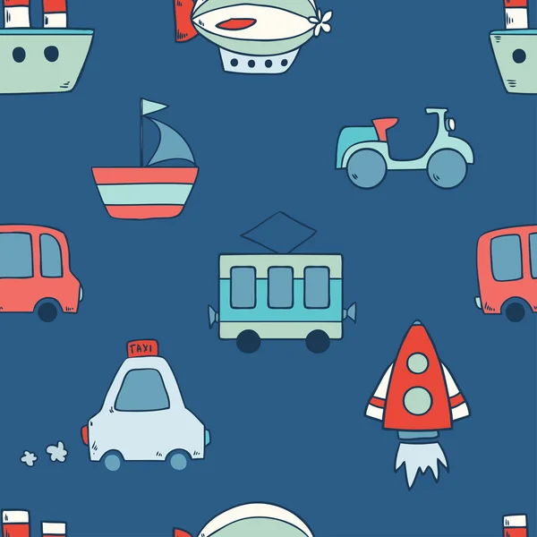 Pattern with transportation icons — Stock Vector