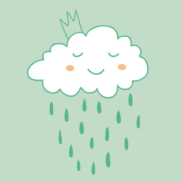 Pluie nuage princesse — Image vectorielle