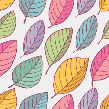 Renkli yapraklı pürüzsüz desen