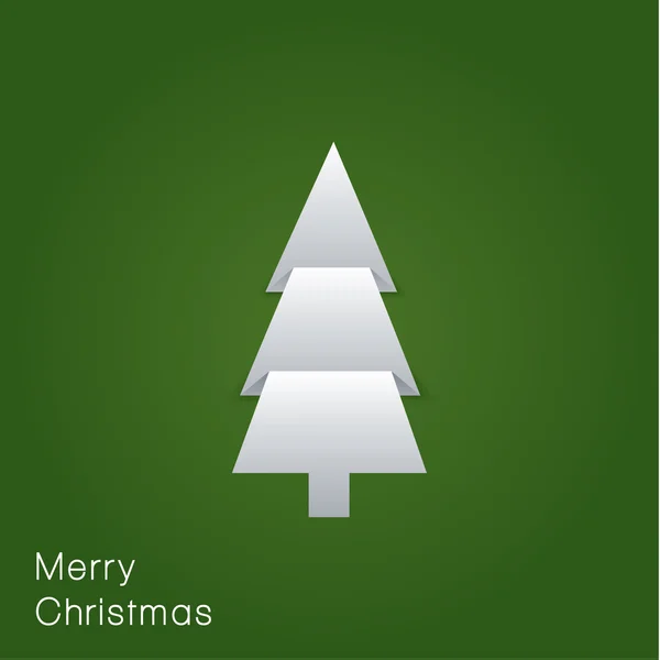 Vector minimalistic Christmas card. Folded paper - Christmas tre — Stock Vector