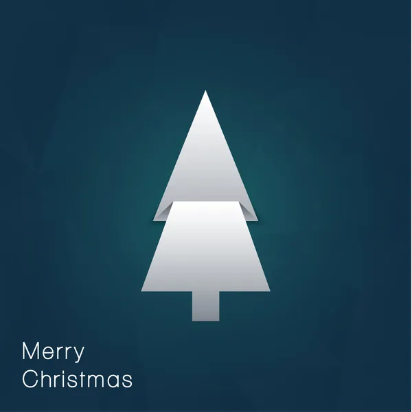 Tarjeta de Navidad minimalista vectorial. Papel plegado - Navidad tre — Vector de stock