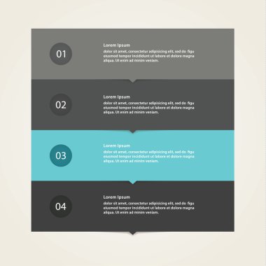 vektör - sağlam kutu şablonunu, işaretçi. dört renkli çizgili wi