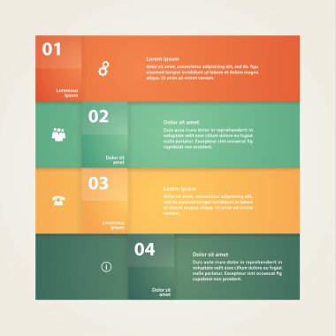 vektör - sağlam kutu şablonunu, işaretçi. dört renkli çizgili wi