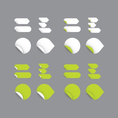realistische vector stickers - groene collectie. moderne design, bla