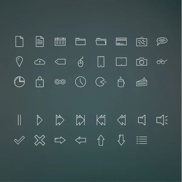 vektör minimalist anahat Icon pack. sunu için Fresh UI simgeler