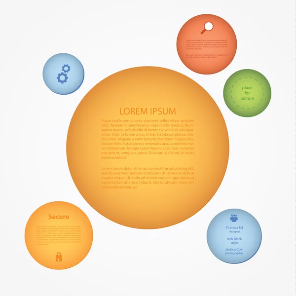 Plantilla círculo vectorial. Círculos con espacio para tu contenido en t — Vector de stock