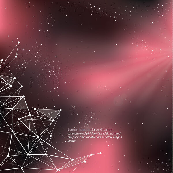 Vector futuristic template with universe background.