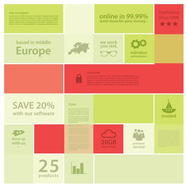 Vektör soyut mozaik arka plan. Infographic şablonuyla birlikte pla — Stok Vektör