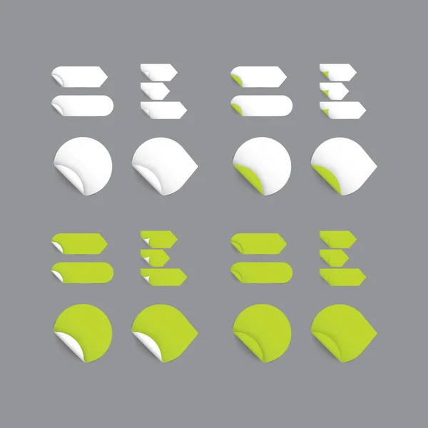 realistische vector stickers - groene collectie. moderne design, bla