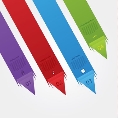 dinamik vektör şablonu. fazla yer için oklarla katlanmış kağıt