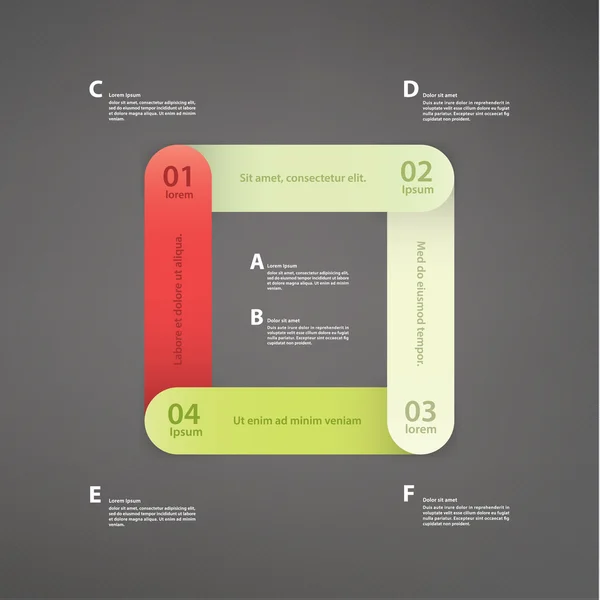 Plantilla de forma abstracta vectorial. Plantilla cuadrada con lugar para y — Archivo Imágenes Vectoriales