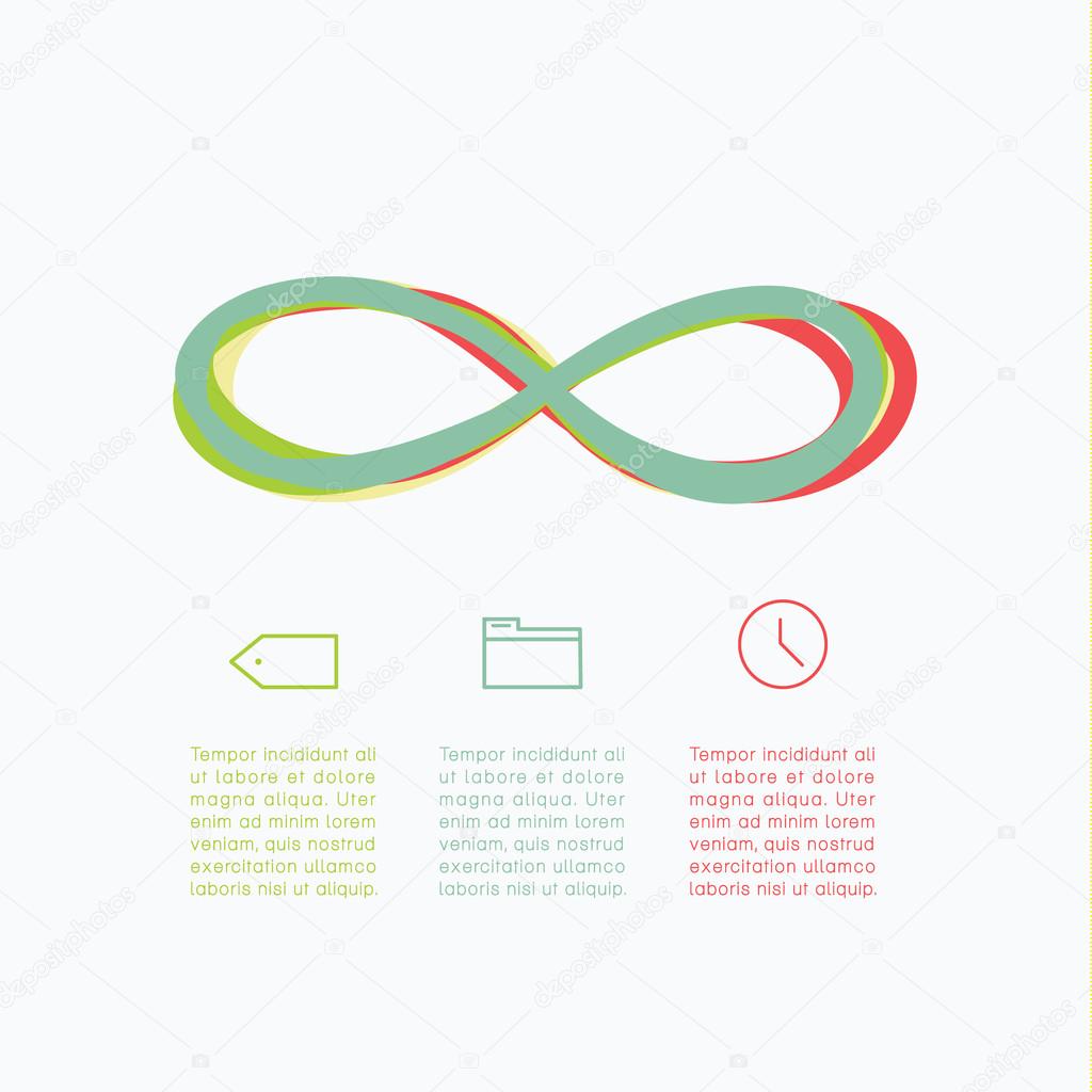 Vector minimalistic hand-draw infinity. Abstract template