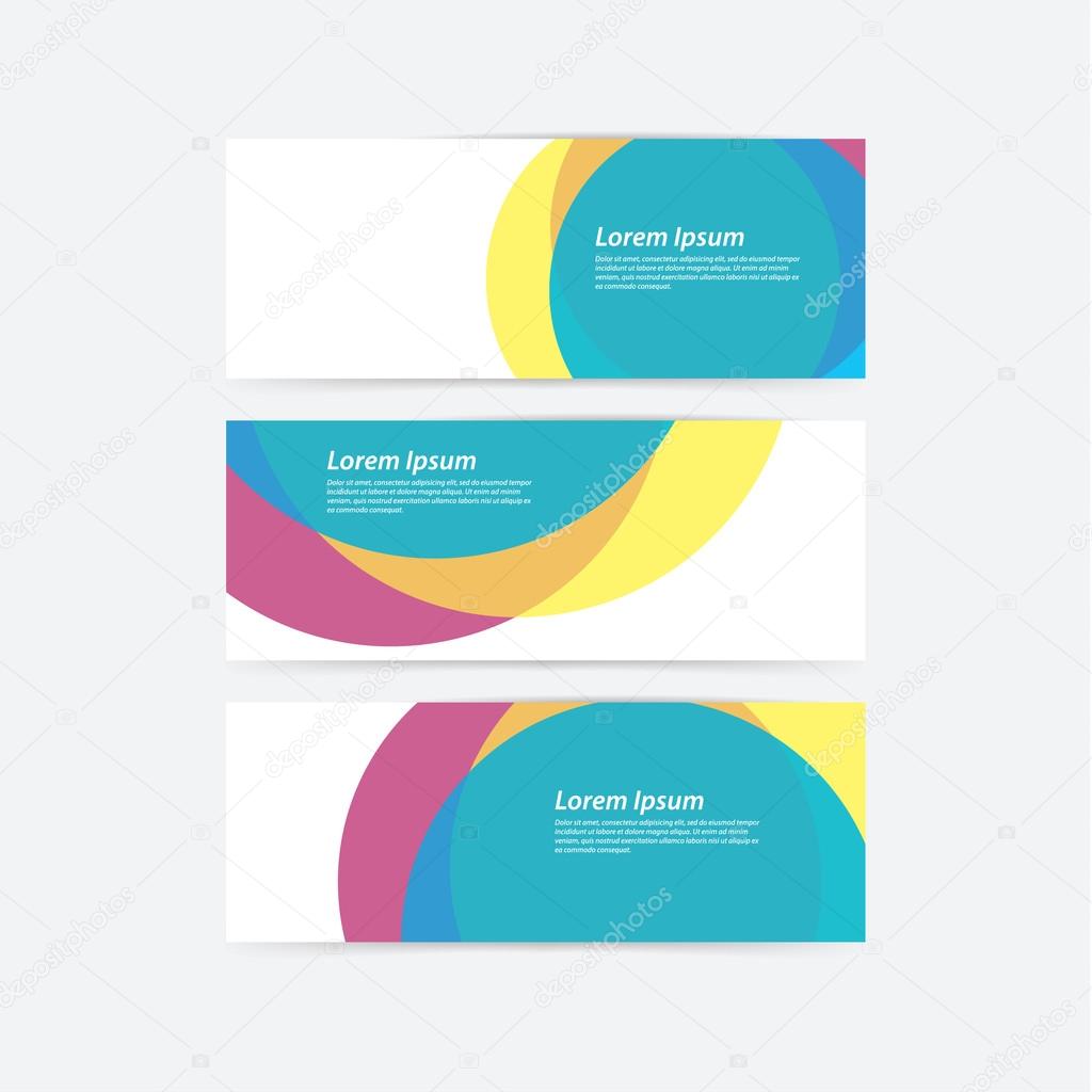 Vector cmyk template. Colorfully banner - template with place fo