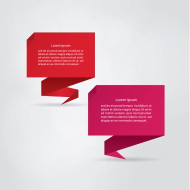 vektör düz konuşma balonu. katlanmış kağıt kabarcık modern düz