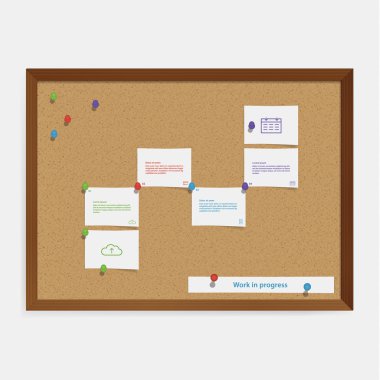 vektör corkboard zaman çizelgesi şablonu. yaratıcı zaman çizelgesi şablonu ben