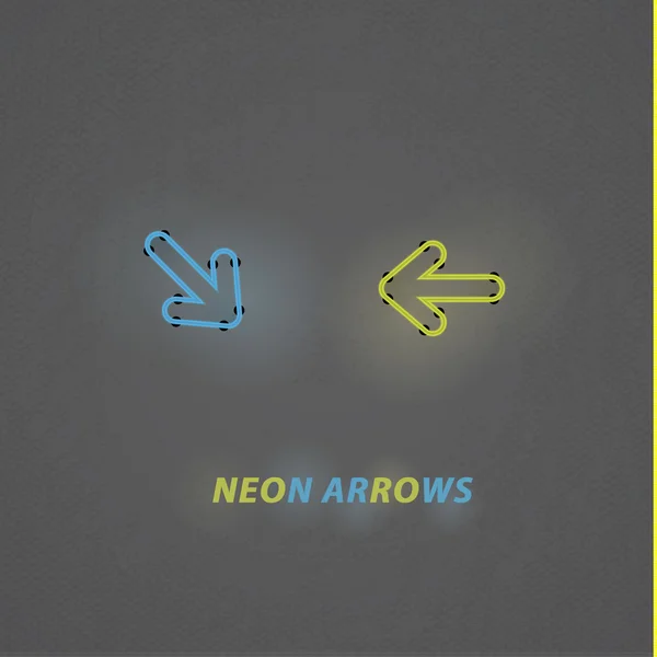 Stylized vector neon arrows. Modern design navigation with dark — Stock Vector