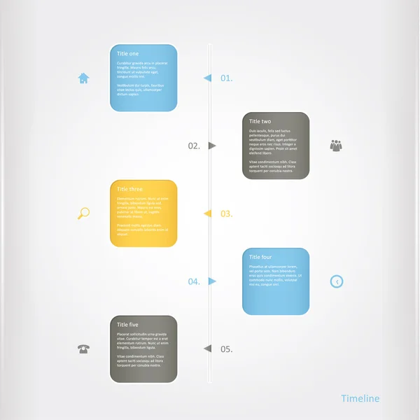 De sjabloon van de tijdlijn van de vector. Multicolor glanzende sjabloon voor webdesi — Stockvector