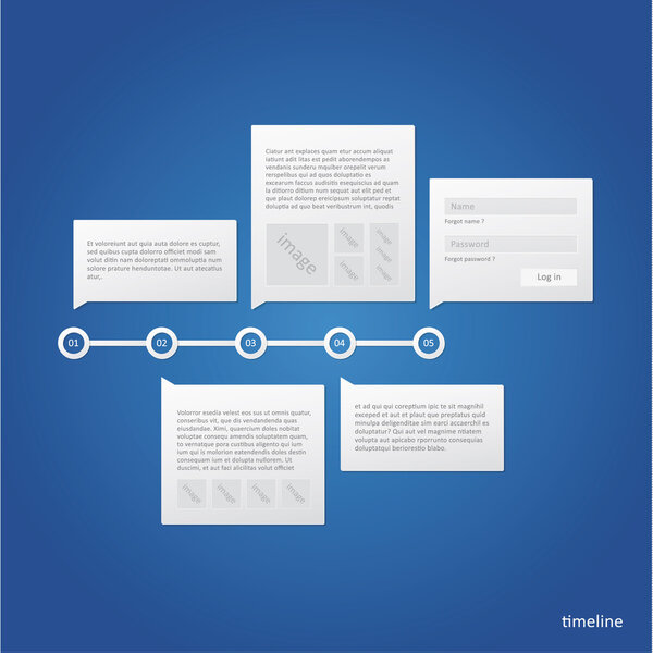 Шаблон векторной шкалы времени - минимальный дизайн с местом для вашего в
