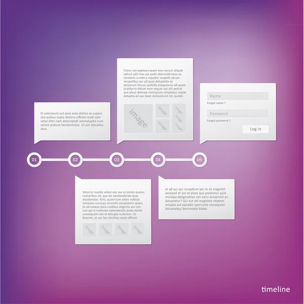 Plantilla de línea de tiempo vectorial - diseño mínimo con lugar para su — Archivo Imágenes Vectoriales