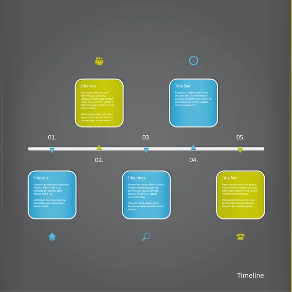 Vector timeline template. Multicolor glossy template for webdesi — Stock Vector