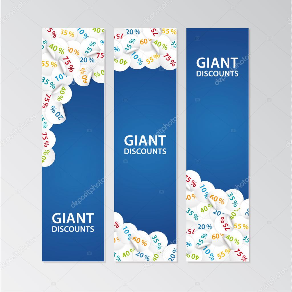 Three fresh vector stripped banners with space for your content.