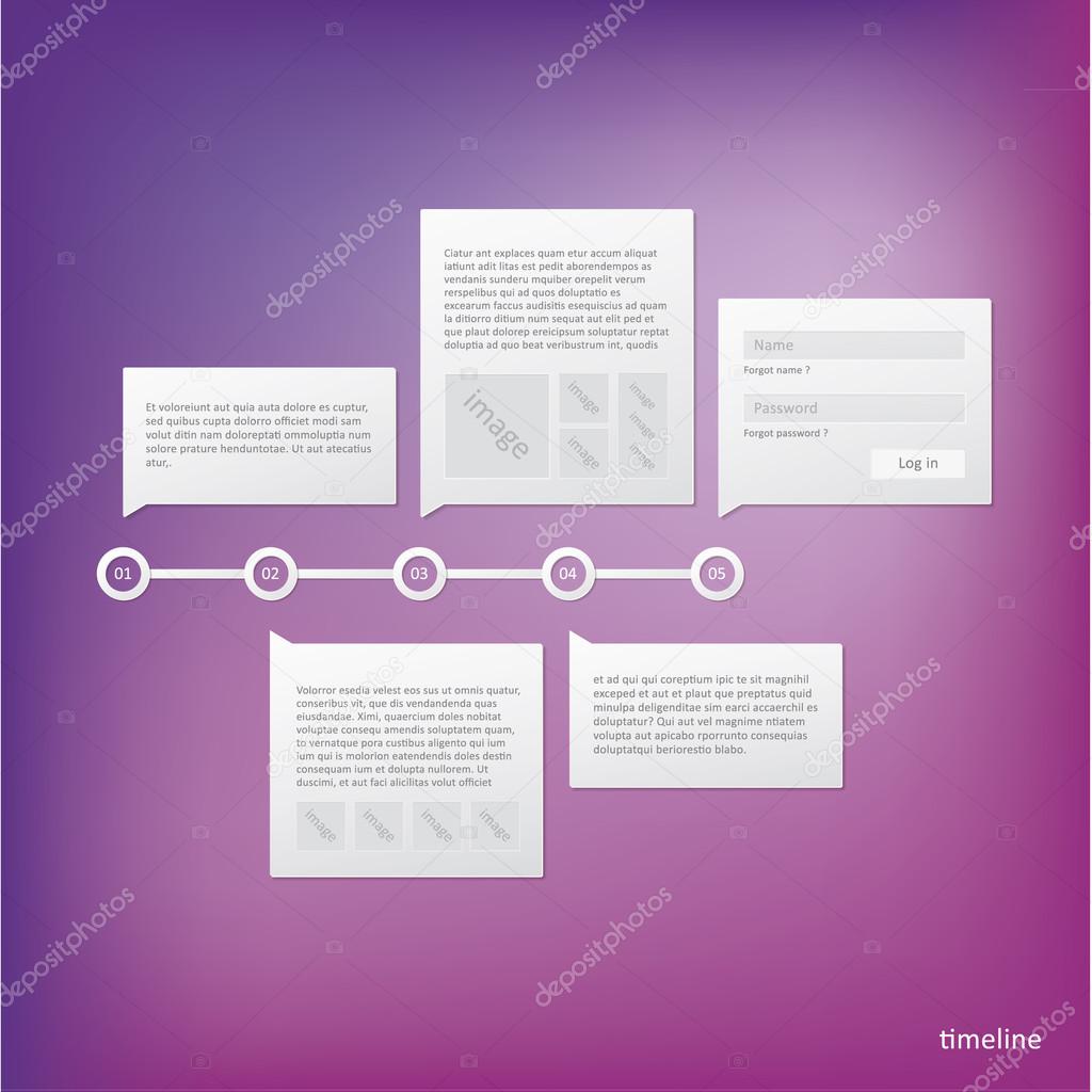 Vector timeline template - minimal design with place for your in