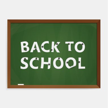 tematik illüstrasyon vektör. gerçekçi kara tahta ile geri dön 