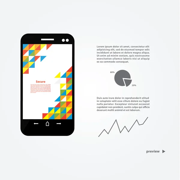 Vektor abstrakt presentation i smartphone. ren mall med — Stock vektor