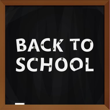 tematik illüstrasyon vektör. gerçekçi kara tahta ile geri dön 