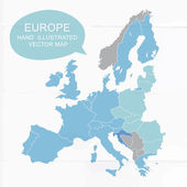 barevně vektorové ruku ilustrovaná mapa Evropy.