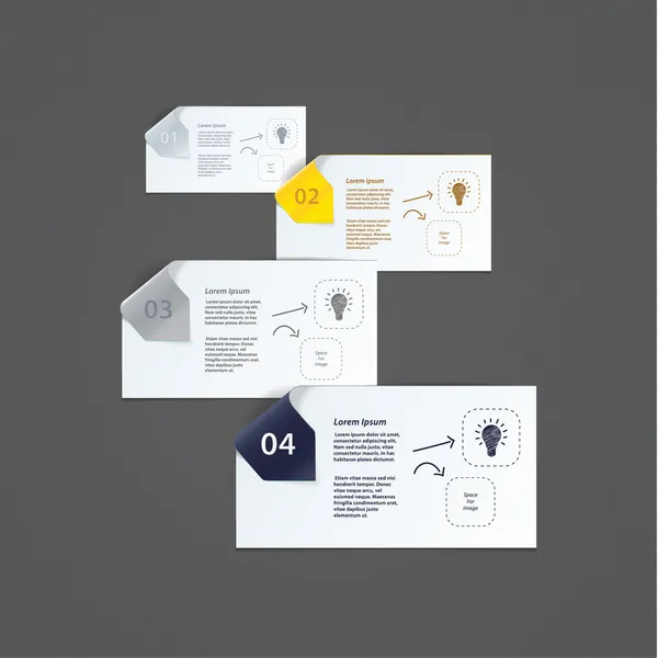Vector moderne ontwerpsjabloon voor presentation.paper kaarten met — Stockvector