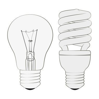 akkor ve flüoresan enerji tasarruf ampulleri