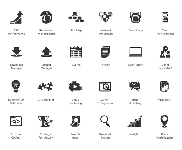 SEO and Development icon sets — Stock Vector