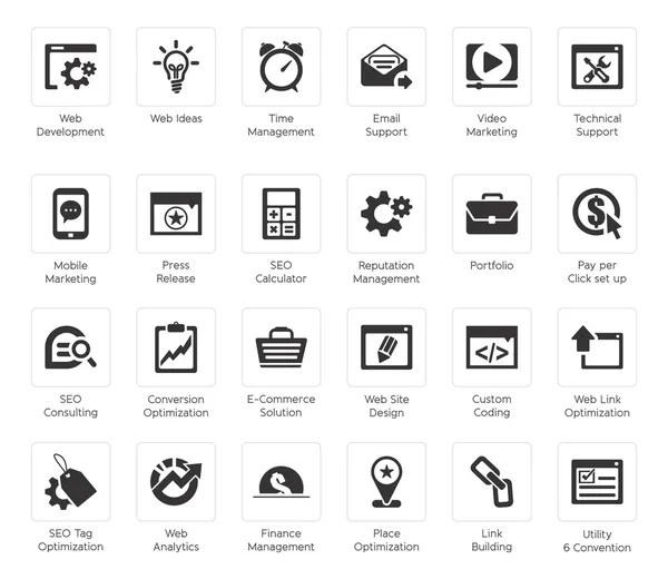 SEO i rozwoju zestawy ikon — Wektor stockowy