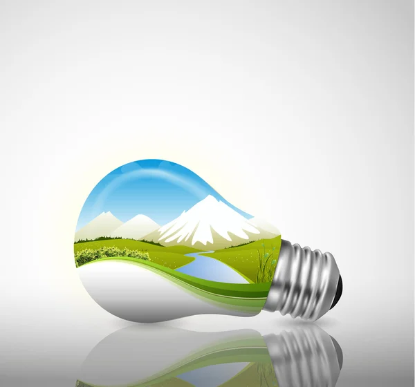 Light bulb, ecological concept — Stock Vector