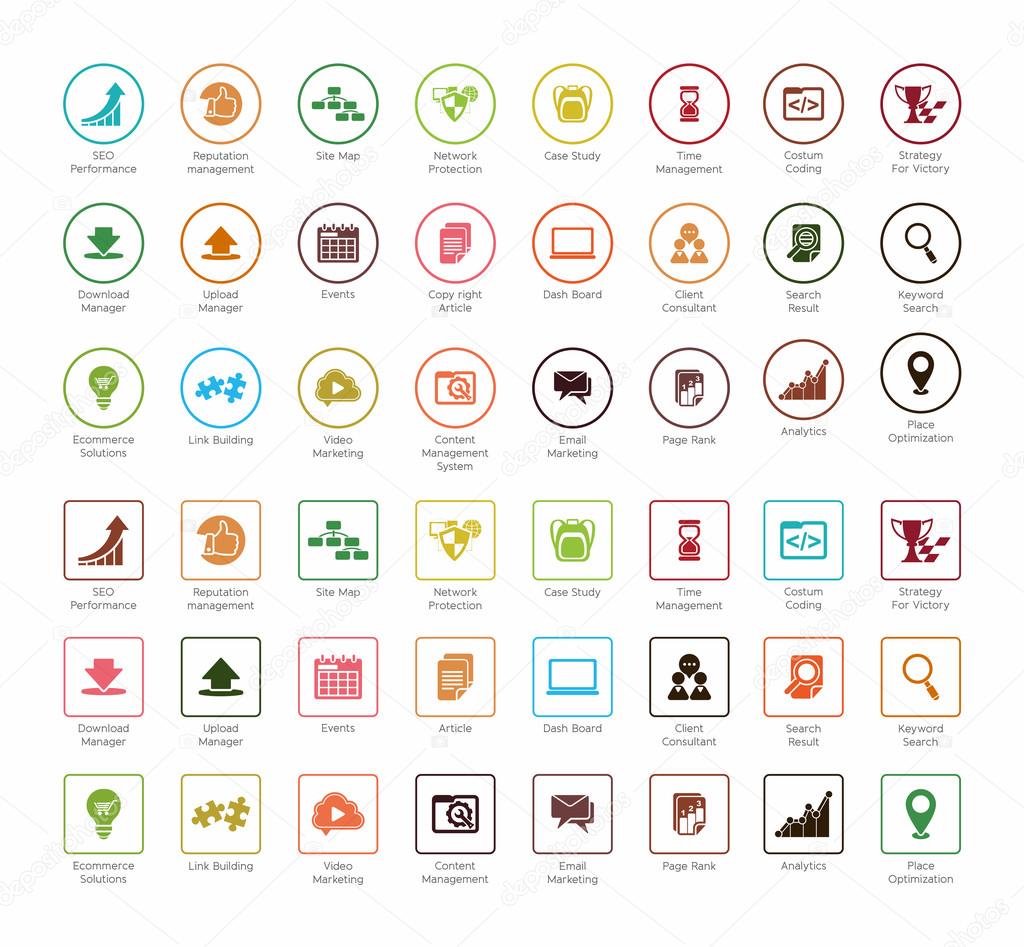 SEO and Development icon sets