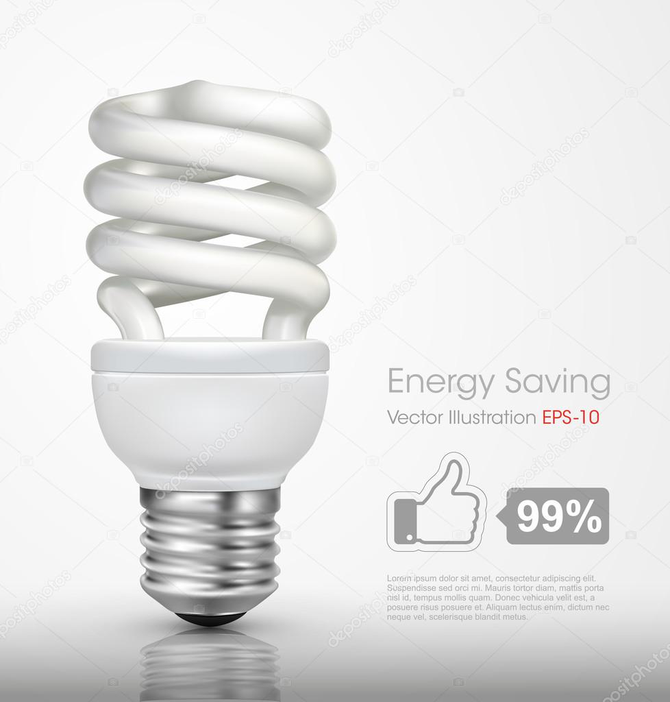 Energy saving lamp isolated on white background