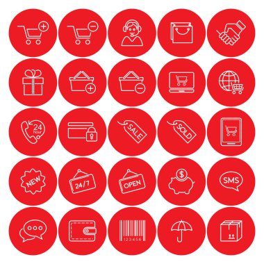 alışveriş ve e-ticaret Icons set