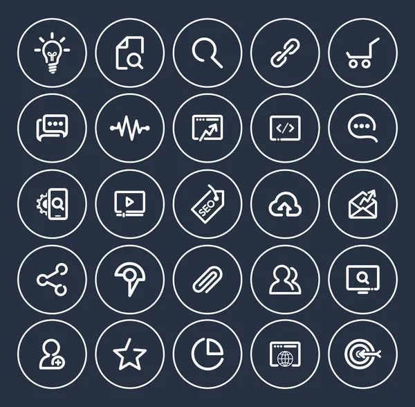 Outlines SEO Icon Set — Stock Vector