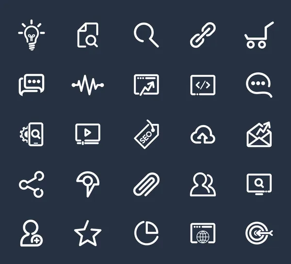 Umreißt seo icon set — Stockvektor