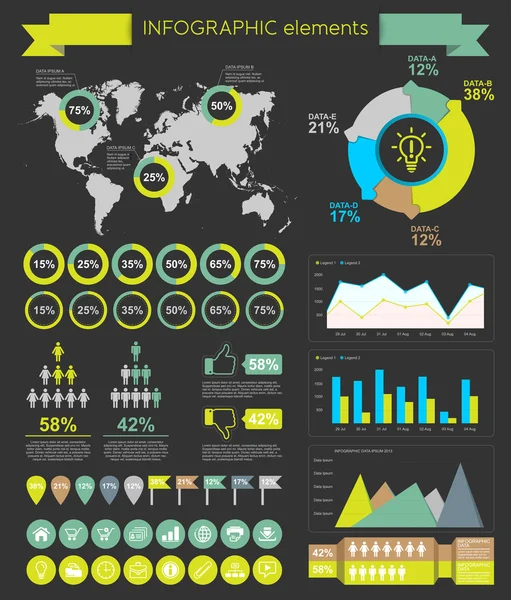 Elementos infográficos — Vetor de Stock