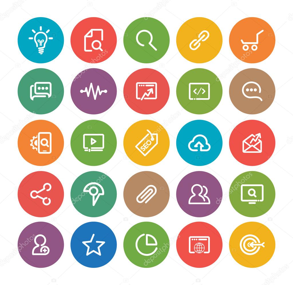 Outlines SEO Icon Set