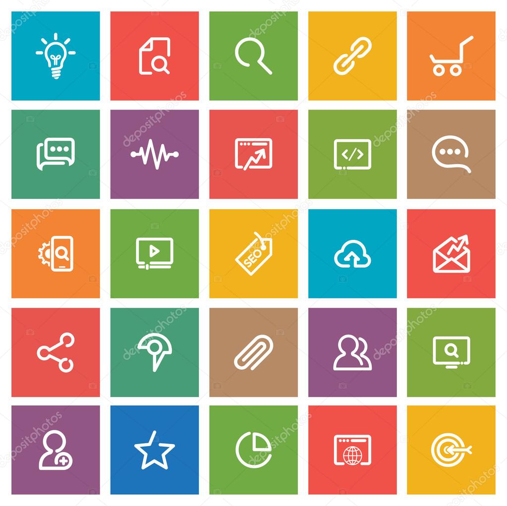 Outlines SEO Icon Set